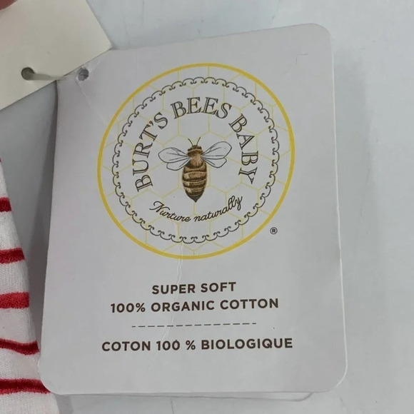 Burt's‎ Bee Baby Stars N Stripes Organic Baby Henley Romper Size 3-6M NWT - Picture 8 of 10